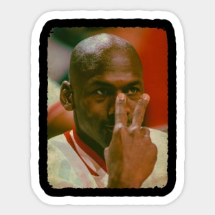 Two fingers Michael Jordan Vintage Sticker